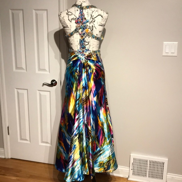Colorful Coastal Coquette cutouts Embellish y2k crystal neon Formal Evening Prom - Picture 4 of 8